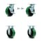 Service Caster 6 Inch Green Poly on Cast Iron Caster Set with 2 Brakes/Swivel Lock 2 Rigid SCC SCC-30CS620-PUB-GB-TLB-BSL-2-R-2 - alternate 1